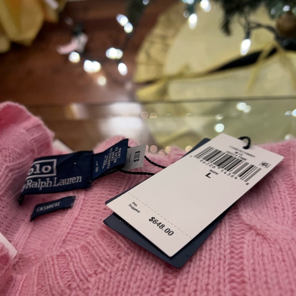 💥SOLD💥 DUSTY PINK The RALPH LAUREN ICONIC CASHMERE SWEATER - Picture 2 of 4